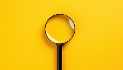 magnifying glass on yellow background
