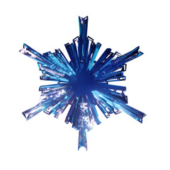 snowflake under the microscope isolated on transparent