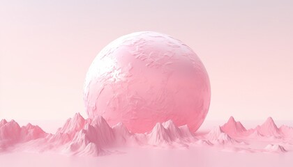 Pink globe in a pink desert