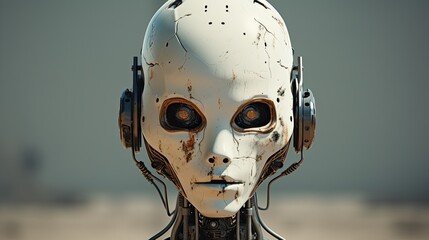 Female Cyber Robot  with artificial intelligence.