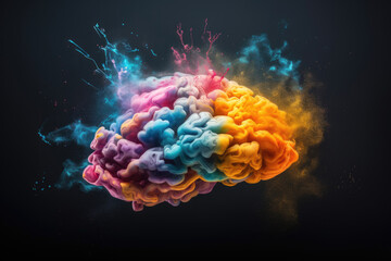 Brain illustration in vibrant colors, symbolizing the multifaceted nature of human intelligence