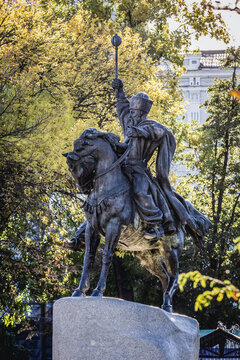 Kyiv, Ukraine - September 28, 2014: Monument of Petro Konashevych-Sahaidachny in Kyiv capital city