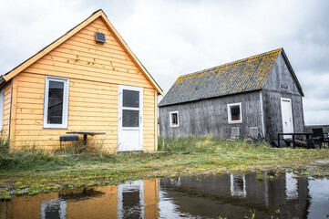 Fototapeta na wymiar Vintage Charm: Danish Fishing Village Hvide Sande