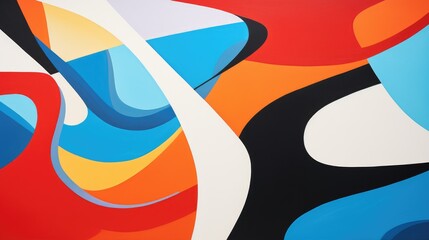 Fototapeta premium Vivid and energetic abstract artwork with bold, contrasting colors, dynamic shapes, and constant motion. Mesmerizing composition that captivates with vibrant and colorful abstract patterns