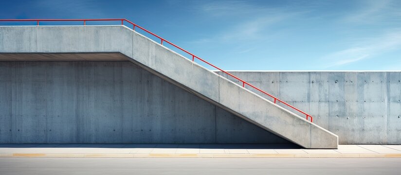 Urban stairway on the elevated bridge in the metropolis