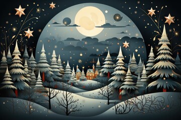 Merry Christmas background winter design.
