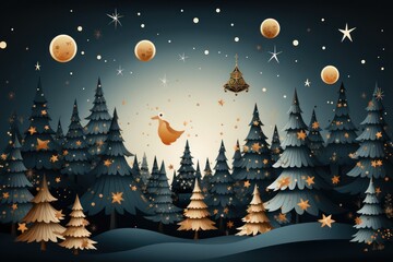 Fototapeta premium Merry Christmas background winter design.