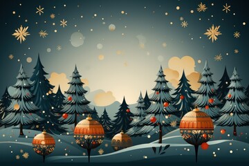 Merry Christmas background winter design.