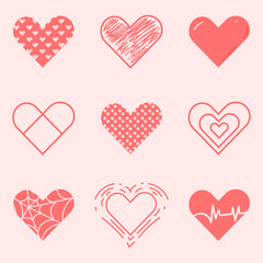 Set of hearts vector | valentines day
