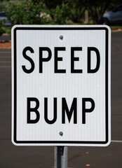 SPEED BUMP warning road sign
