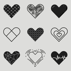 PrintSet of hearts vector | valentines day