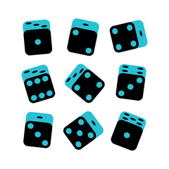 A set of dice. Cube for table, gambling. Symbol of luck or chance.