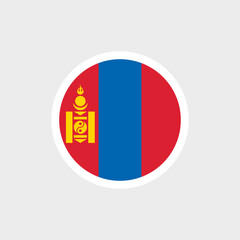 Naklejka premium Flag of Mongolia. Mongolian red and blue flag from Soyombo.