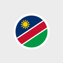 Flag of Namibia. Nambian blue-red-green flag with diagonal stripes and a yellow sun.