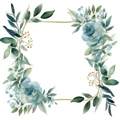 botanical watercolor design with flowers and leaves