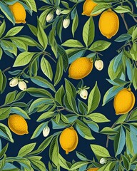 vintage pattern with lemons