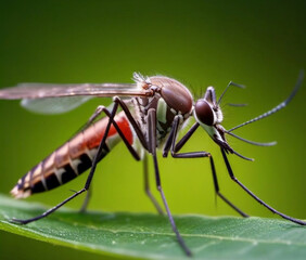 Naklejka premium Very Closeup Short of a Colourful Mosquito