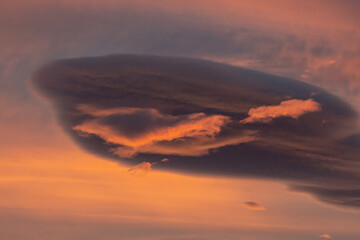 Bright Clouds in the Sunlight on the Sky