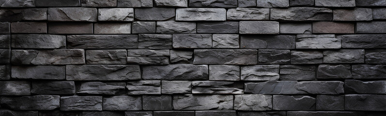 Black brick wall. Textured background.