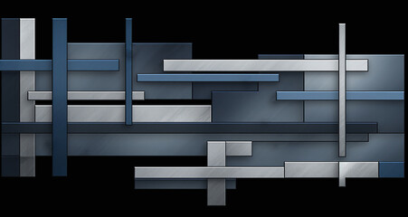 background with notes. rectangular interconnecting panels in a metallic style