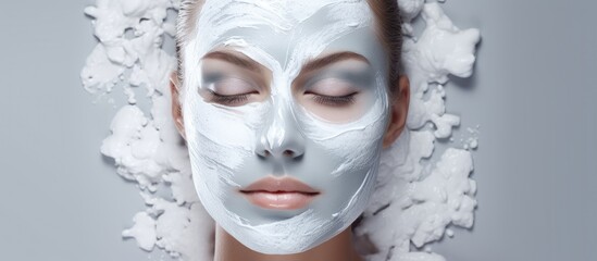 A woman wearing a mask is enjoying cosmetic products for skin care at a spa
