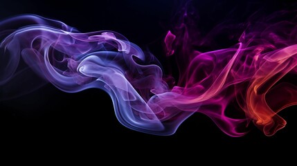 Illustration of pink and purple hued smoke on a dark backdrop