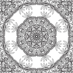 Vector of a seamless floral pattern in grayscale
