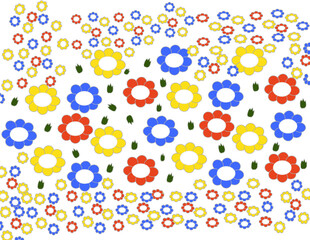 flowers pattern with circles