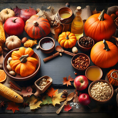 Happy Thanksgiving Day Concept on Blackground