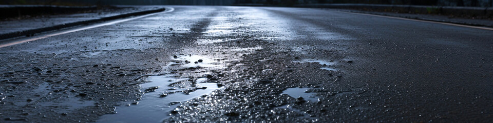 Obraz na płótnie Canvas Wet asphalt road texture