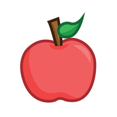 Animated red apple. Vector illustration.