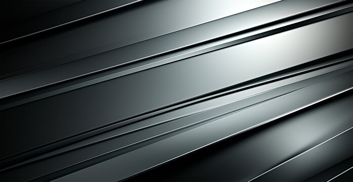 Panoramic metal texture, steel silver background - AI generated image