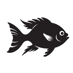 A fish black Silhouette vactor.
