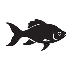 A fish black Silhouette vactor.
