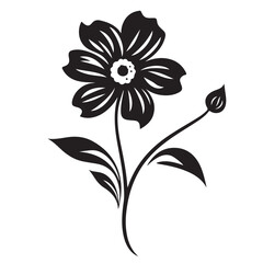A flower black Silhouette vactor
