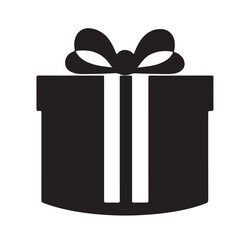 A gift box black Silhouette vactor
