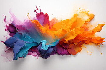 a brush of multiple colors on a white background