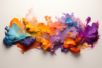 a brush of multiple colors on a white background