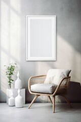 Elegant corner with armchair and white frame