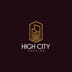 Property building letter H, High City Logo Symbol Design Template Flat Style Vector