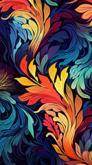 Nature Colorful modern hand drawn trendy abstract pattern