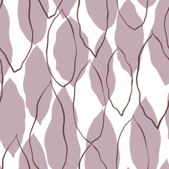 Pastel purple Graphic Jungle leaf Print.Seamless Vector Background, Leaves Pattern. Tropic Palm Leaves 
