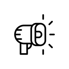 Advertising marketing icon with black outline style. communication, marketing, advertising, business, concept, media, strategy. Vector Illustration