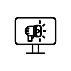 Digital marketing marketing icon with black outline style. business, digital, marketing, communication, technology, internet, online. Vector Illustration