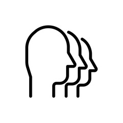 Marketing team marketing icon with black outline style. business, office, meeting, team, marketing, teamwork, corporate. Vector Illustration