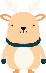 Cute Winter Woodland Animals Illustration. Colourful Kids Seasonal Inspiration. Decorative element for planner, journal, sticker.