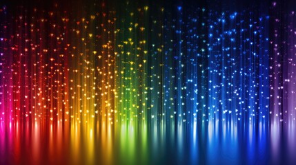 Colorful rainbow string lights, abstract background - obrazy, fototapety, plakaty