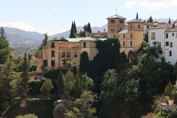Fototapeta na wymiar House above el tajo de Ronda Spain 