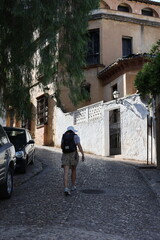 Fototapeta na wymiar Women walking in the street in andalusia spain