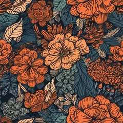Fototapeten Blumen Muster aufeinandergesteckt © Darian